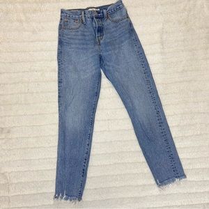 Levi’s Premium Wedgie High Rise Button Fly Raw Hem Jeans